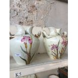 Pair of floral decorated vases
