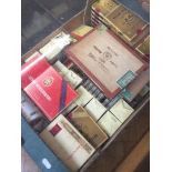 Box of various packets of cigars, approx 1100 cigars, including Hamlet, Coronas, Villiger, etc