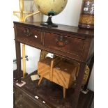 George III crossbanded oak two drawer side table