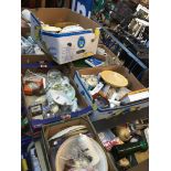 A large quantity of boxes containing misc household items to include pottery, glassware,