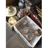 2 boxes of pottery and glasseware