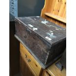A wooden tool box