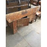 A wooden work bench