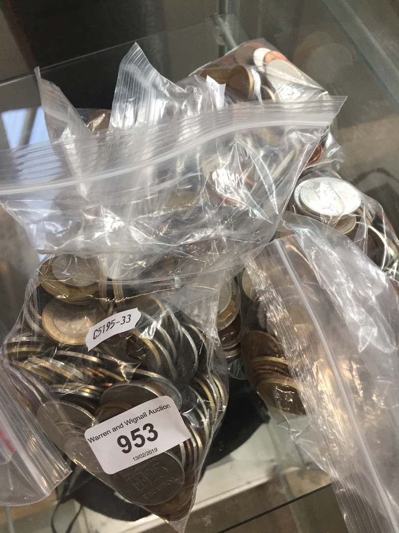 4 bags of foreign coins