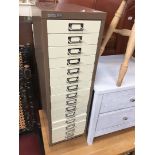 A Bisley 15 drawer metal filing cabinet