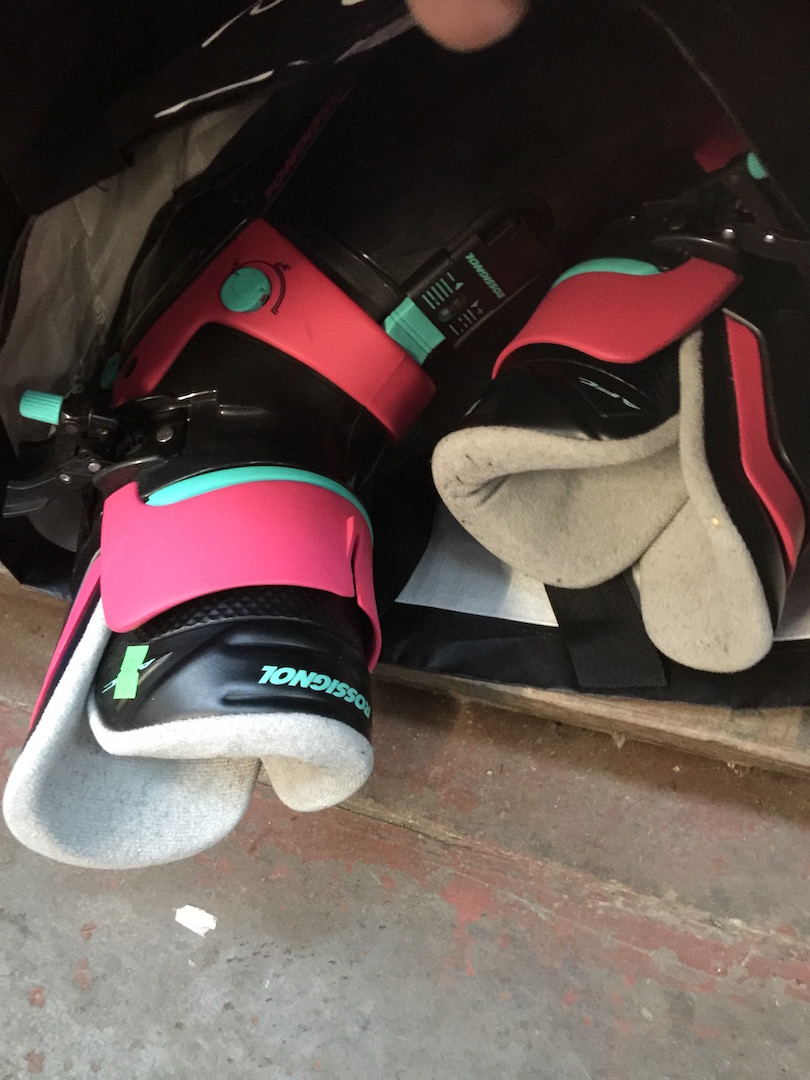 A pair of Rossignol ski boots