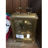 A brass carriage clock