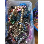 A box of misc costume jewellery