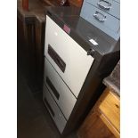 A metal filing cabinet