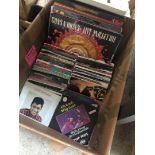 Box of LP and single records