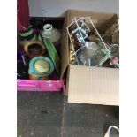 2 boxes of china, pottery, etc