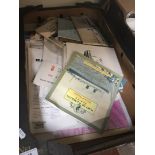 A box of ephemera including shipping items