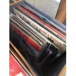 A box of records and ephemera - Elvis Presley related