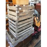A set of four wooden crates