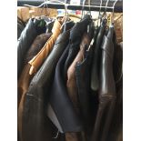 A quantity of leather and sheepskin clothing