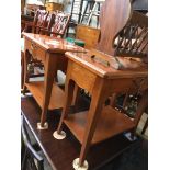 A pair of Italian reproduction single drawer side tables by Selva.