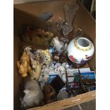 Box of ceramic animals