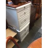 Pair of white bedside chests of drawers