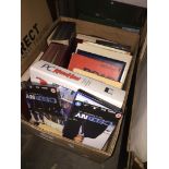 A box of various books