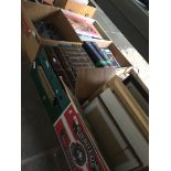 Box of pictures and three boxes of books