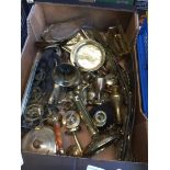 A box of large quantity of brassware