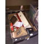 Box with playing cards and other items