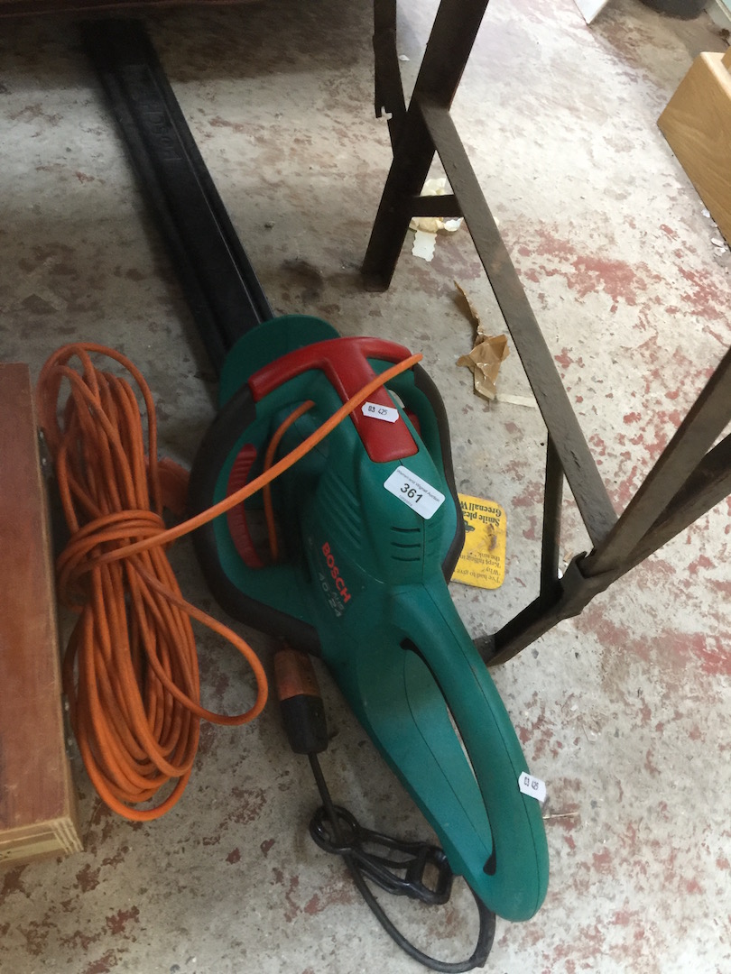 A Bosch electric hedge trimmer