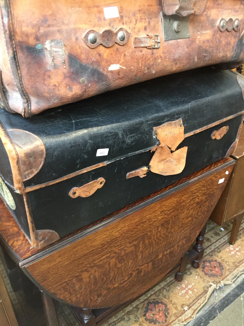 A Finnegans domed top travel case or trunk