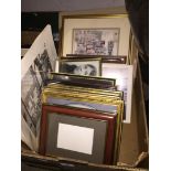 Various prints including four after Lowry, four photography prints depicting old scenes of Chorley