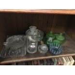 Shelf of glassware