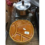 Fondue set and plates