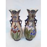 A pair of stoneware vases, height 40cm.