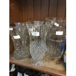 Four glass vases