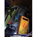A tin of soldering equipment