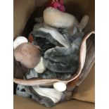 A large box of soft toys