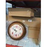 11 X Carrick Design round bronze metal wall clocks