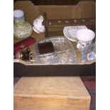 Box of misc china and glassware