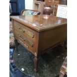 A reproduction continental style walnut 2 drawer cabinet