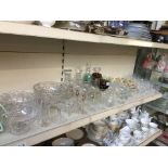 Selection of glassware inc. coloured glasses and some decanters