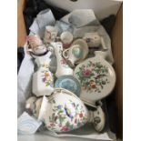 Small box of Aynsley and some Crown Derby china