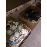 2 boxes of misc china and glassware