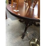 A reproduction tilt top table together with a set of 4 splat back chairs
