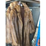 Two fur coats - a mink coat and a musquash coat - approx size 10/12