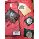 Four Preston Guild medals and a carpenter's apron