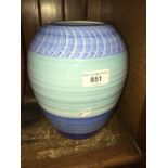 Blue bulbous Shelley vase