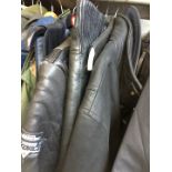 Quantity of 6 items, all leather to include coats, waistcoats, trousers - Donar jacket, Belstaff
