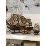 3 model ships