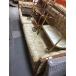 A walnut framed reproduction continental style settee