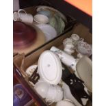 Two boxes of assorted china, Royal Albert, Aynsley etc