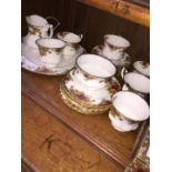 A quantity of 23 pieces of Royal Albert Old Country Rose part tea set